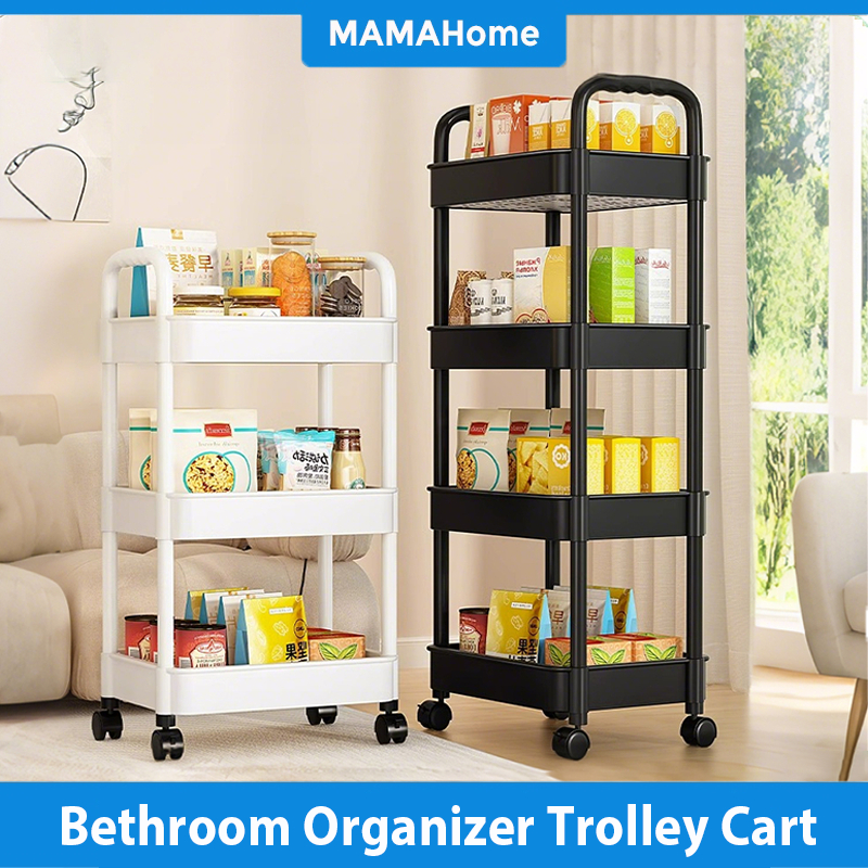 Kitchen trolley organizer rack with wheels movable storage rack with ...
