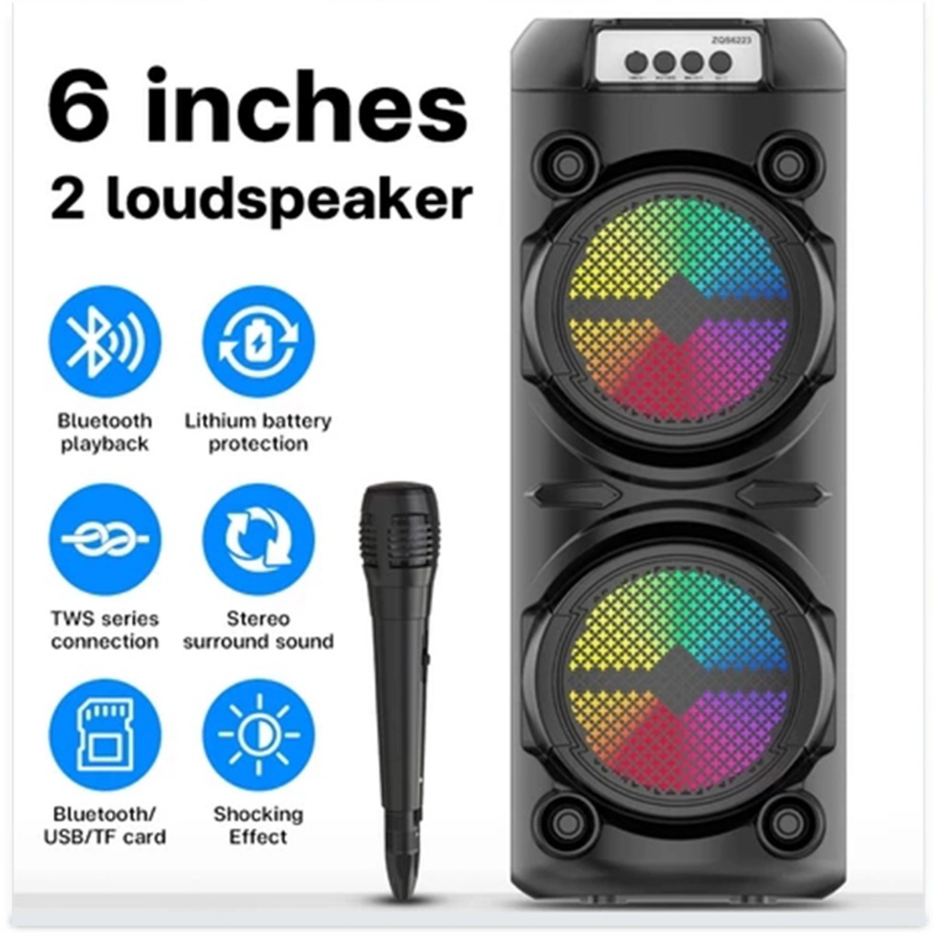 Karaoke Subwoofer Portable speakers bluetooth with mic wireless Karaoke ...