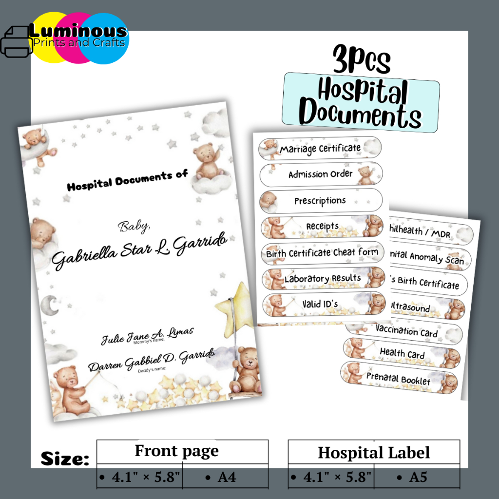 Hospital Document Label and Checklist Sticker (Aesthetic Bear) | Shopee ...
