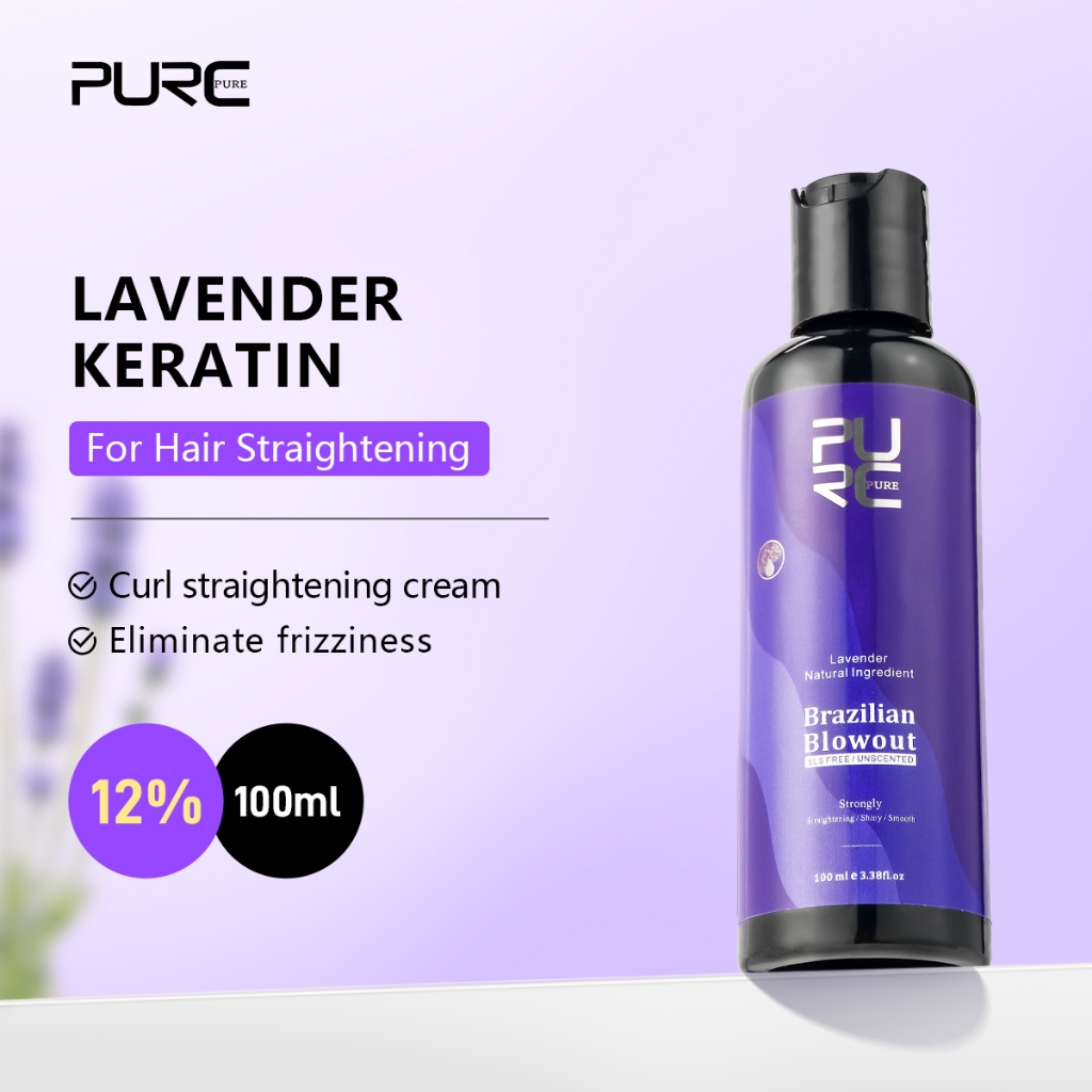 PURC 12 Brazilian Keratin Treatment Lavender Smooth Hair Hair Curls Repair Straightening 30min 100ml Shopee Philippines