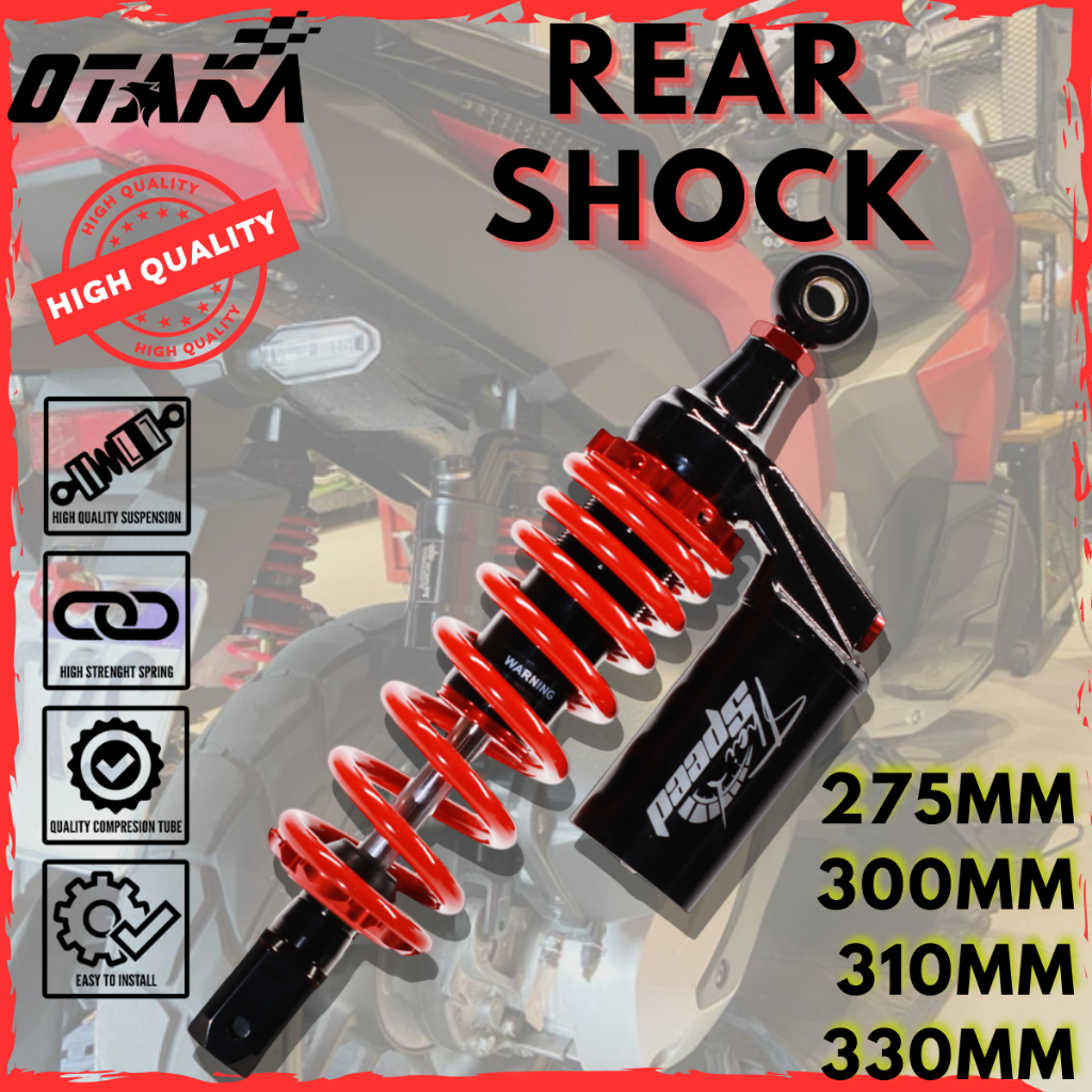 REAR SHOCK ABSORBER W/OIL CUP BLACK SERIES MIO/CLICK275/300/310/330 ...