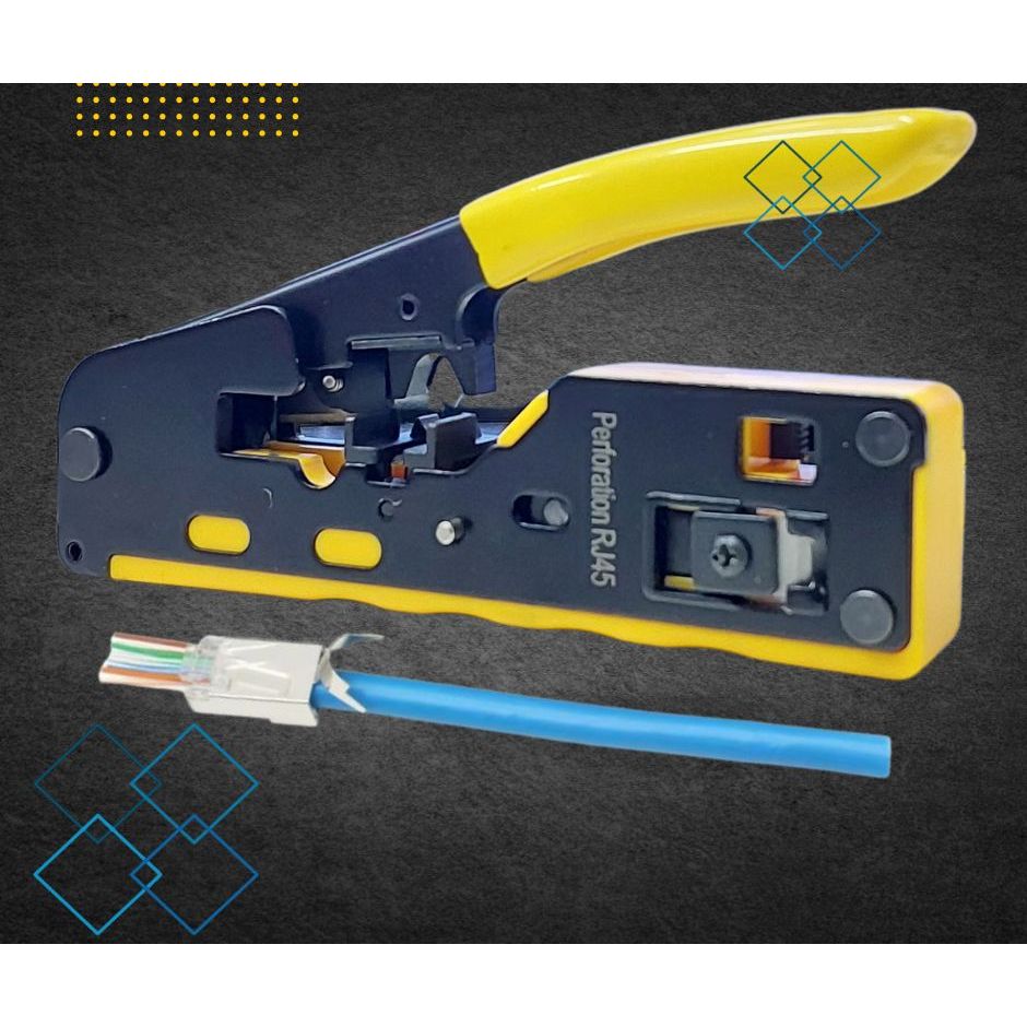 Modular Plugs Ethernet Cables Crimp Tool Cat5 Cat6 Cat7 Feed Pass ...