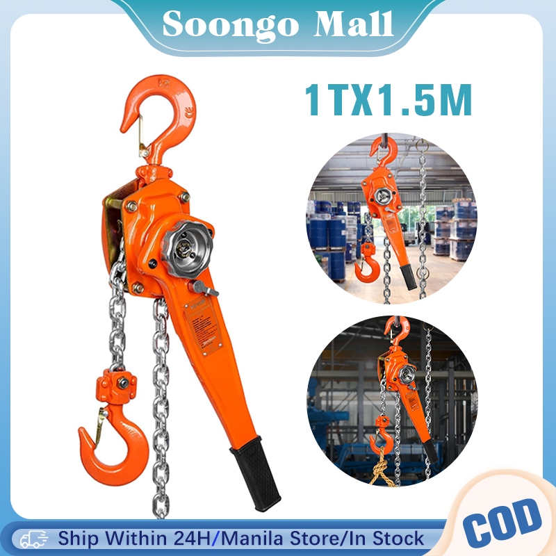 1.5 Ton Lever Block Chain Hoist G80 Ratchet Hoist Capacity 3m Lifter Heavy Duty