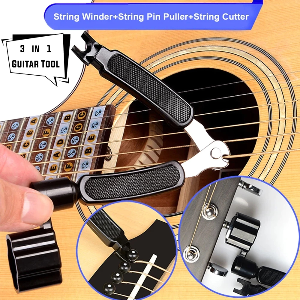 Pin Puller 3 in 1 Multifunction Guitar string changer Winder Pin Puller ...