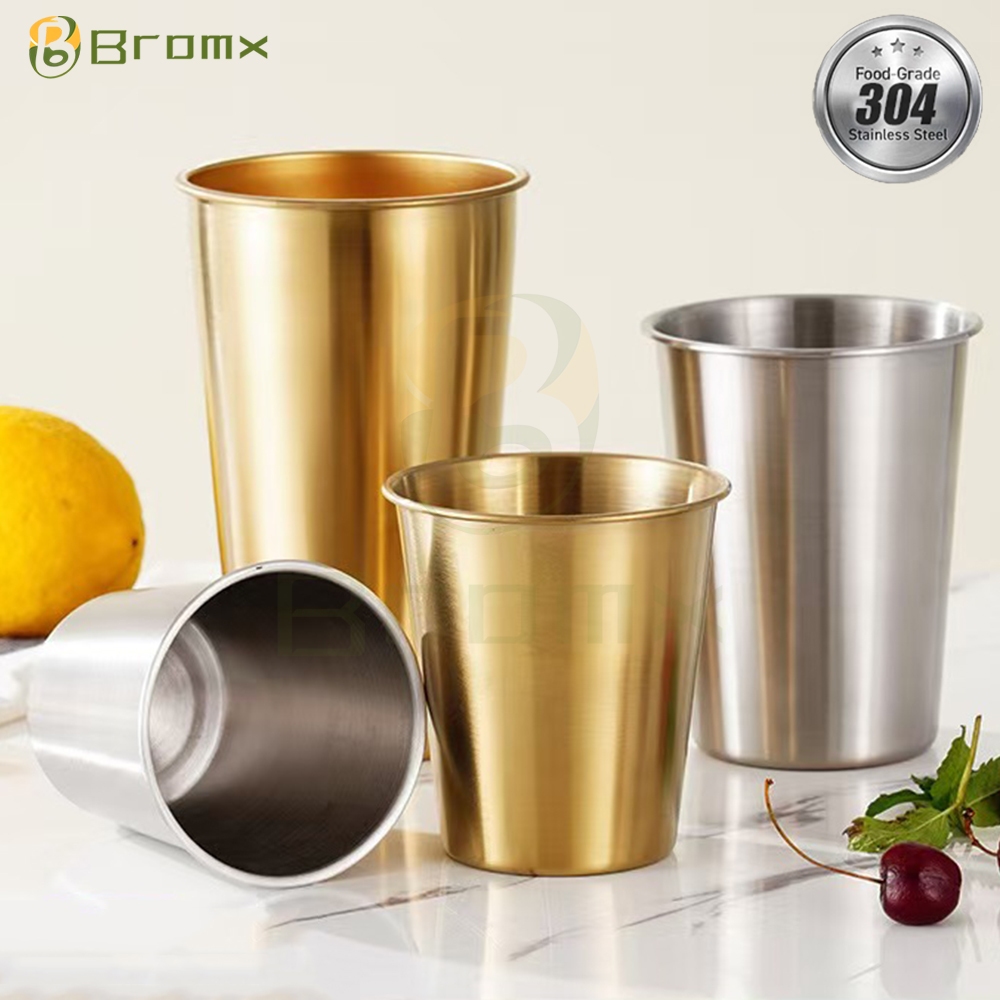 304 Stainless Steel Beer Cup 260/350/500ML Cold Water Drinks Wine Cups ...