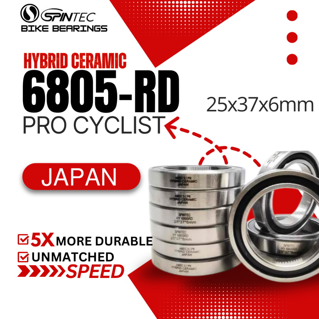 SPINTEC HY 6805 RD HYBRID CERAMIC JAPAN Bearings for Bike Bottom ...