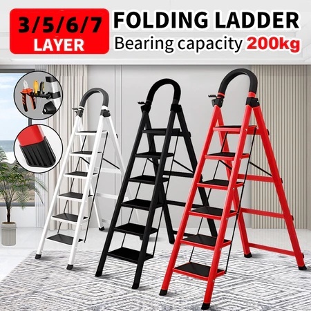 3/5/6/7 Step ladder Aluminum ladder Foldable Household heavy duty ...