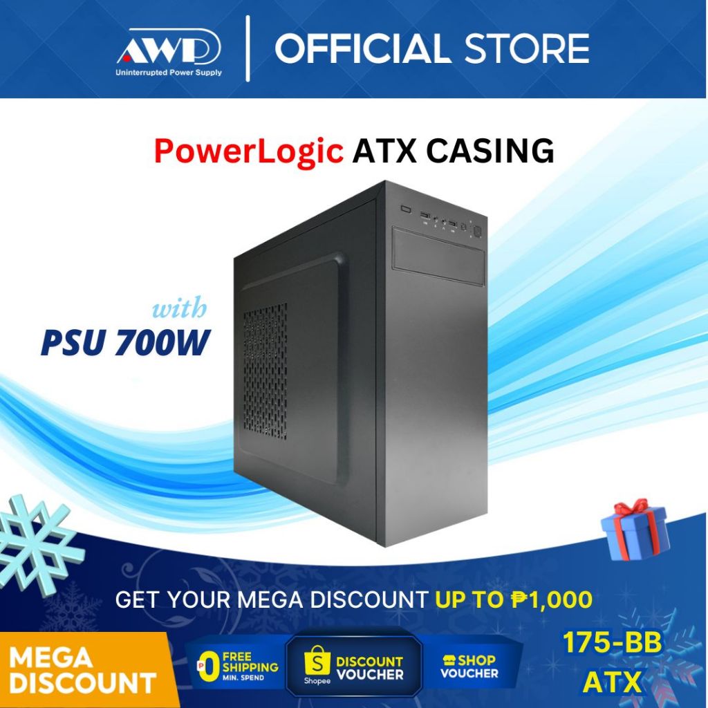 PowerLogic 175-BB ATX Casing with 700 Watts Power Supply Unit | Shopee ...