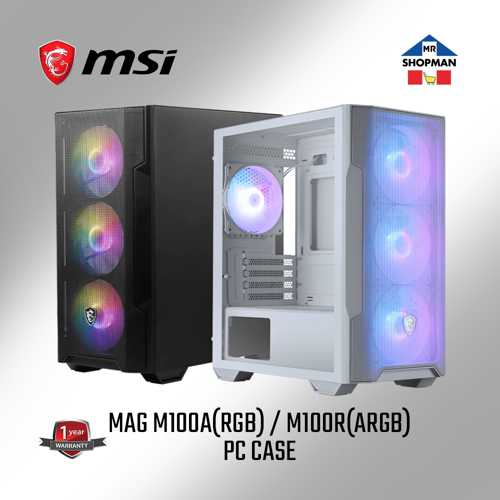 MSI Mag Forge M100R ARGB / M100A RGB MATX Desktop PC Case w/ Fan ...