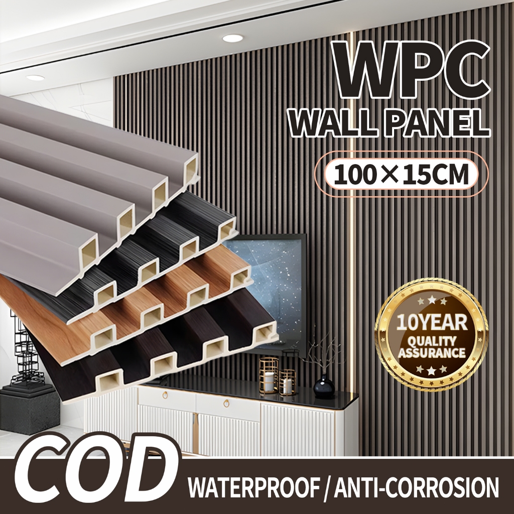 WPC Wood Wallpanel Waterproof Grille Design Ecological Board Wavy Shape ...