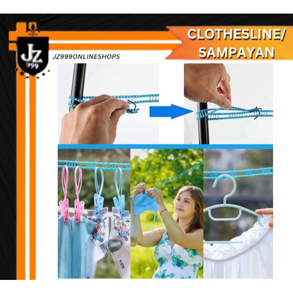 5 Meter Non-slip Clothesline Clothes Dryer Outdoor Cloth Hanging Rope ...