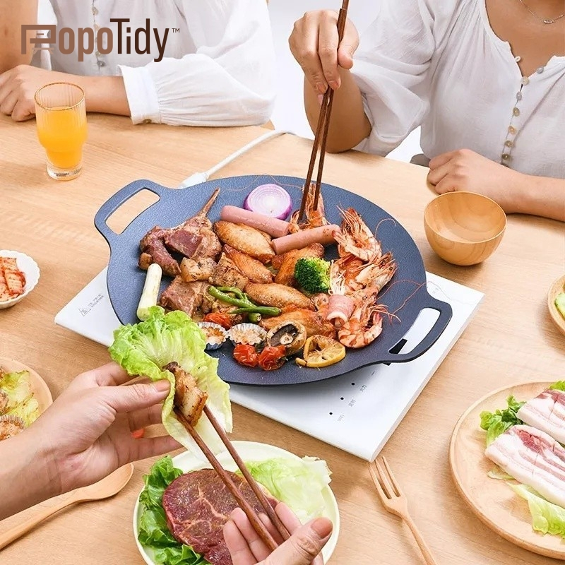 Korean Grill Samgyupsal Grill Pan Non Stick Induction Cooker Cassette ...
