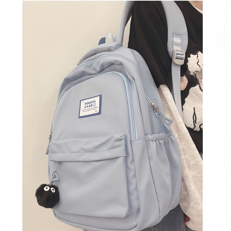 New Large Capacity Japanese and Korean Student Schoolbag Solid Color ...