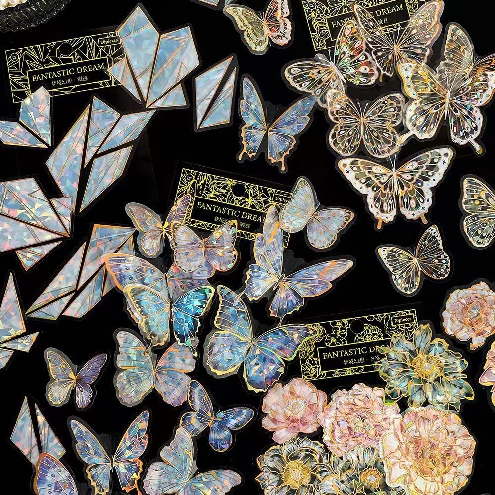 Agar.Shop 10pcs New Vintage Butterfly Decorative Journal Sticker Party ...