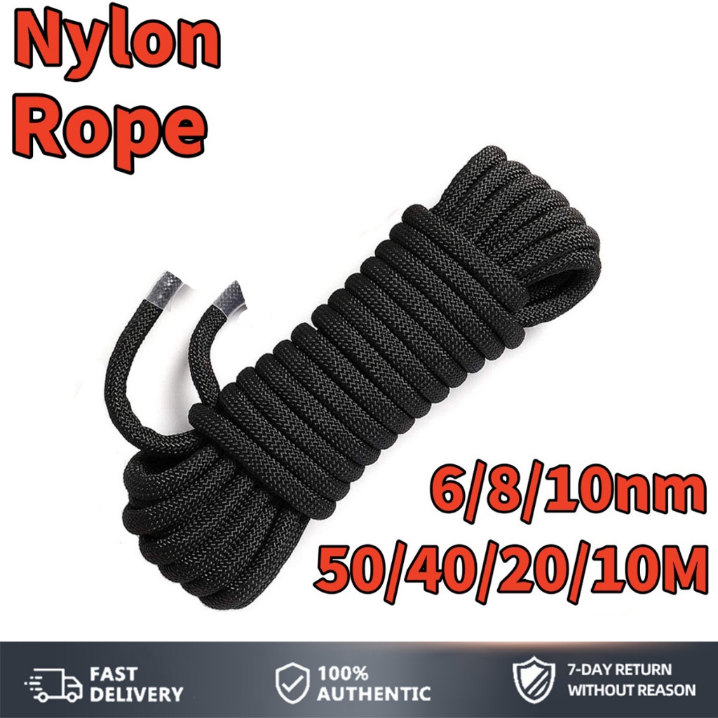 Black Nylon Rope multi-purpose Safety Rope wear-resistant binding rope ...