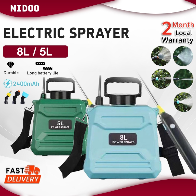 MIDOO Electric Sprayer 5L Garden one-click Atomization USB Rechargeable ...