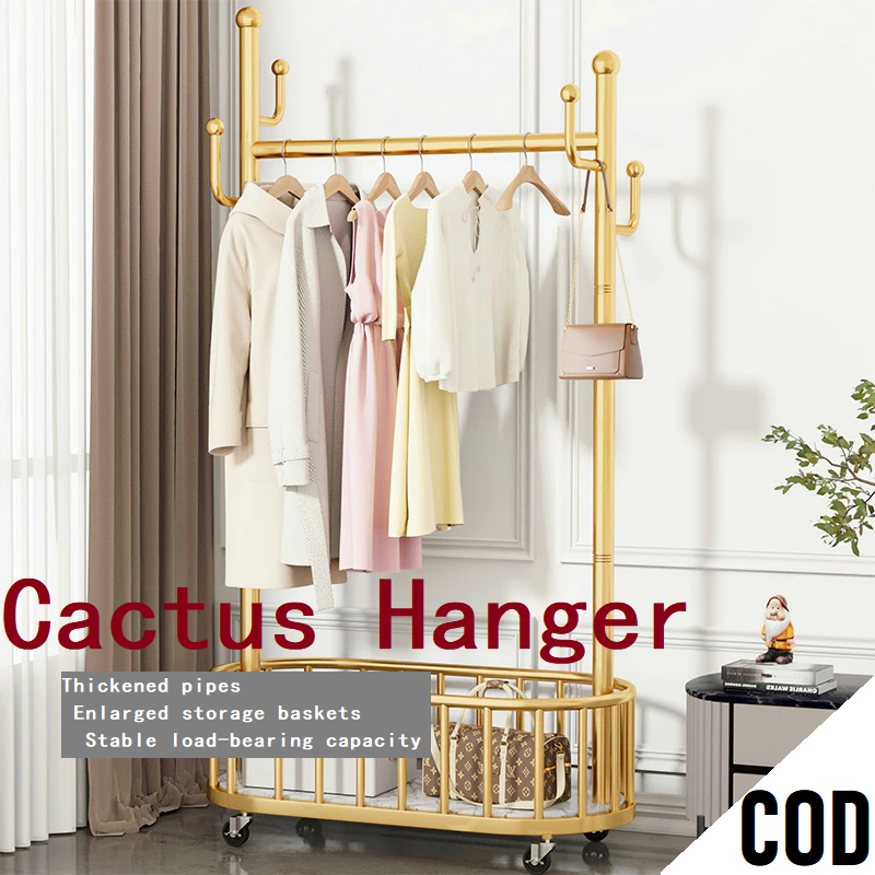 Hanger/60cm Floor Standing Drying Rack/With Wheel/With Storage/Cactus ...