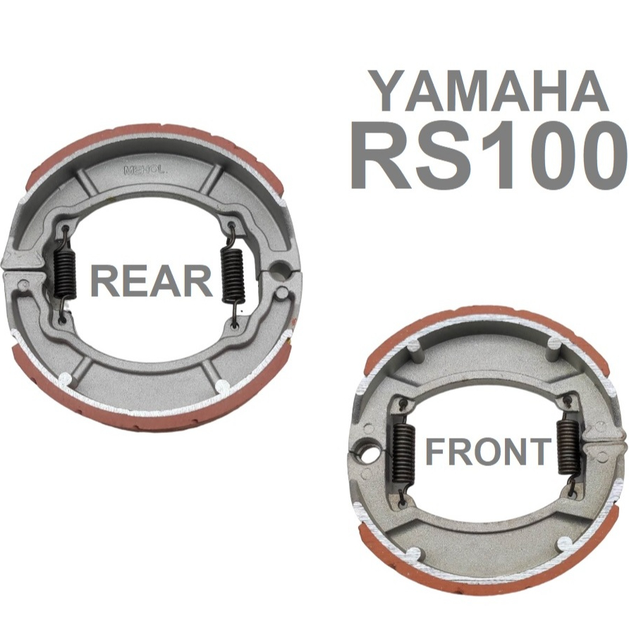 FRONT AND REAR BRAKE SHOE FOR YAMAHA RS100 RUBBERIZED RED | Shopee ...