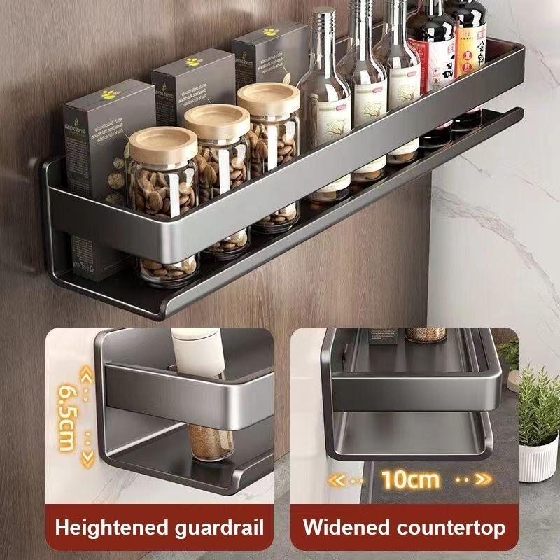 Wall Mounted Condiments Organizer Utensils Spice Rack Holder Kitchen ...