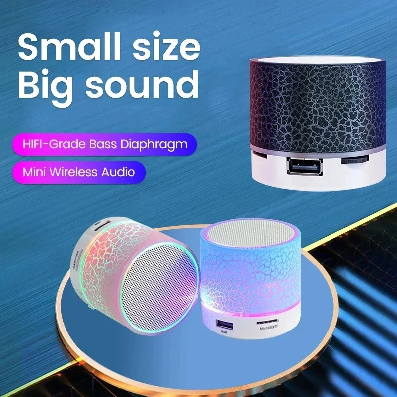 Mini Bluetooth Speaker Wireless Loudspeaker Crack LED SD Card USB ...
