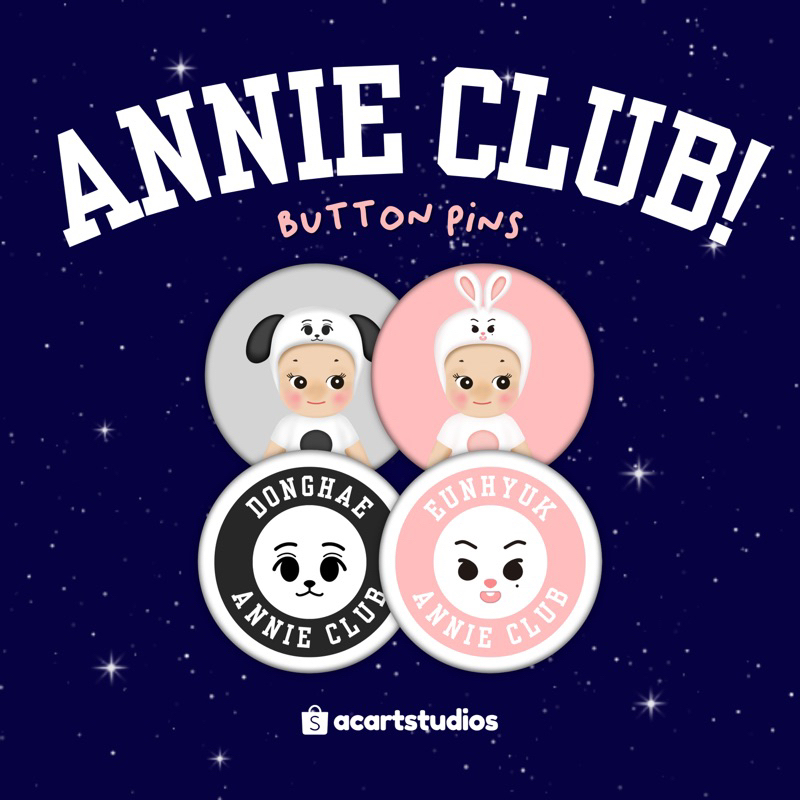 SUPER JUNIOR D&E ANNIE CLUB Sonny Angel Button Pins (Donghae & Eunhyuk ...