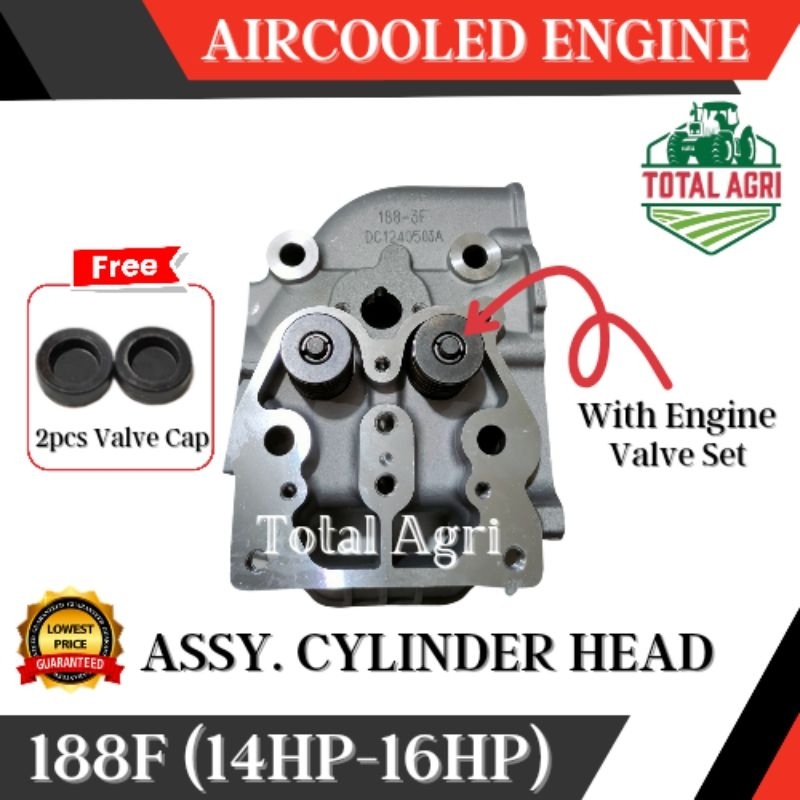 Assembly Assy Cylinder Head with Engine Valve Set & Valve Cap 188F ...