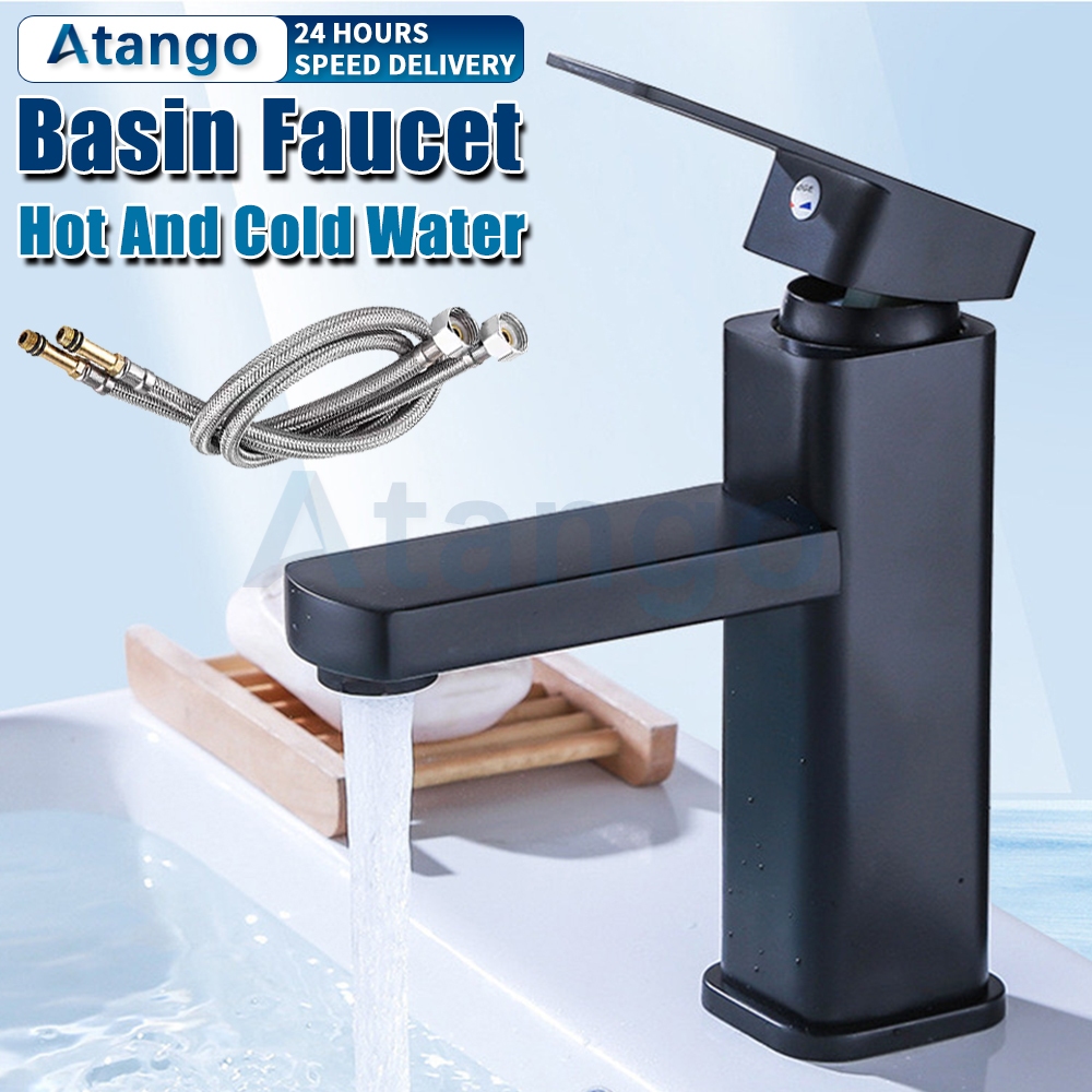SUS304 Stainless Steel Faucet Durable Black Lavatory Faucet Heavy Duty ...