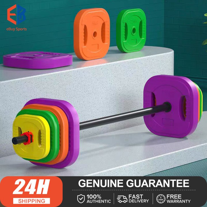 Dumbbell Gym colorful grip barbell with 10/20/30/40KG piece Weight ...