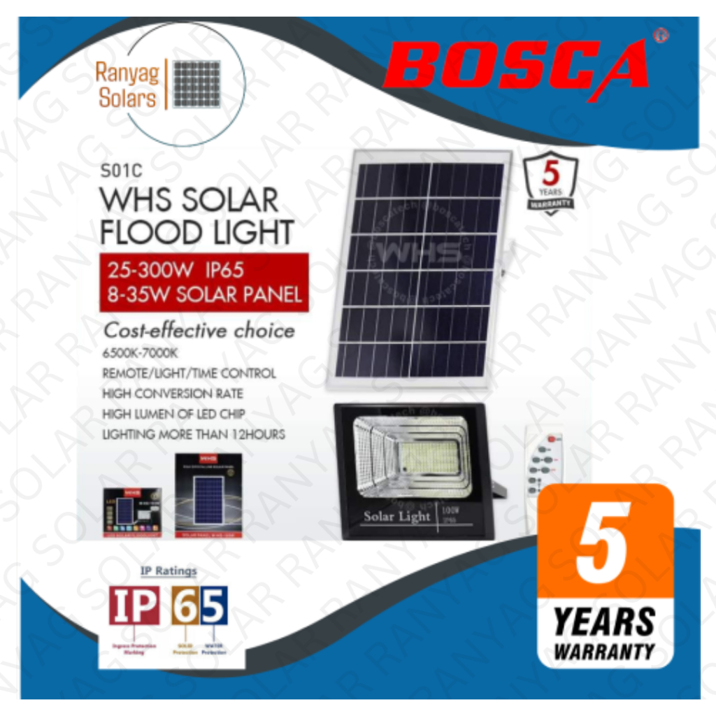 WHS Solar Flood Light LED 25W, 40W, 60W with Solar Panel Remote Control ...