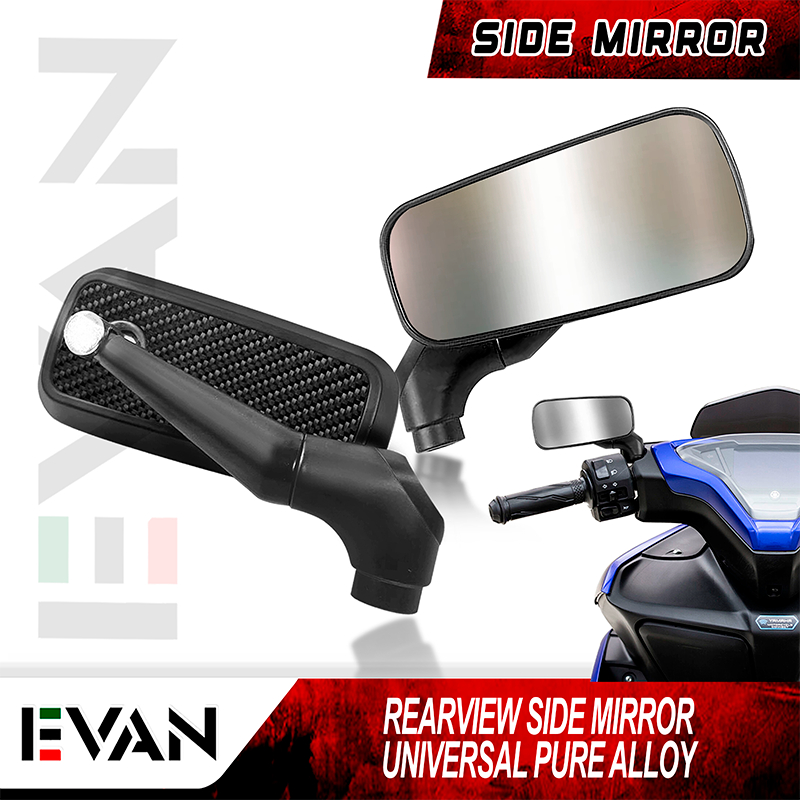 EVAN SHOP 1 Pair Univeral Carbon Rearview Side Mirror with Bolts and ...