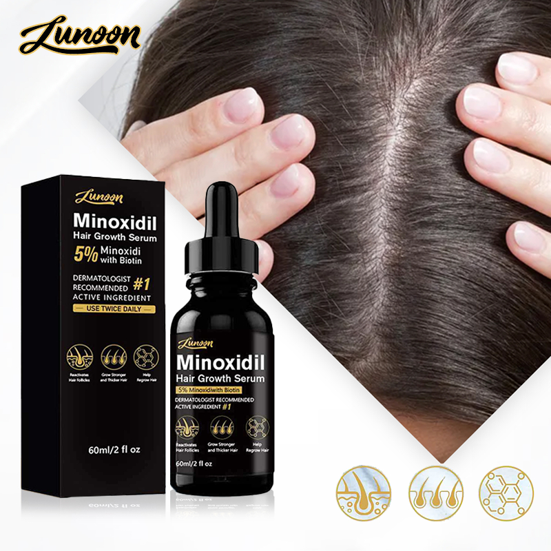 Lunoon Minoxidil Hair Growth Serum 5% Hair Grower Essence 60ml | Shopee ...