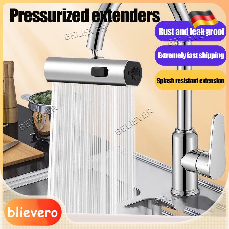 Rotation Waterfall Kitchen Faucet 4 mode Kitchen Sink Spray Nozzle High ...