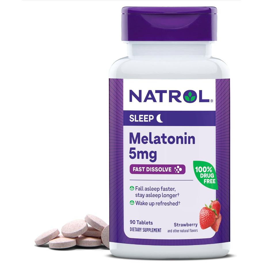 Natrol Fast Dissolve Melatonin 5 mg, 90 tabs Supplements for Restful ...