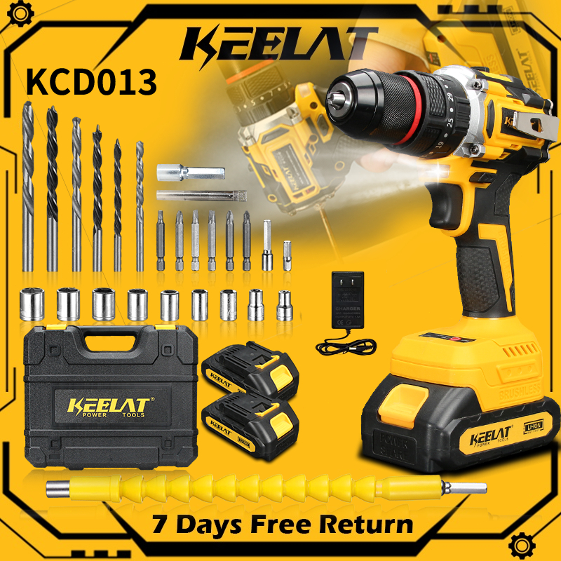 KEELAT KCD013 Brushless Cordless Impact Drill Electric Hammer Drill ...