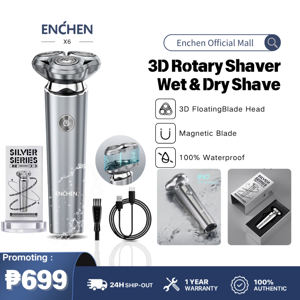 ENCHEN Electric Shaver Silver Wing Series X6 Magnetic 3D Floating ...