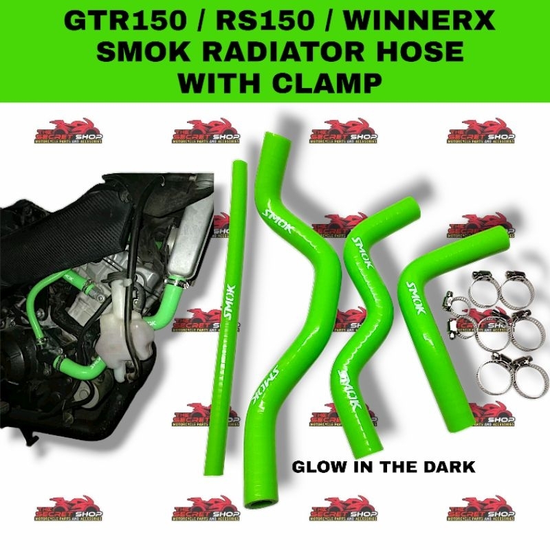 RS150/GTR150 Radiator Hose(GLOW IN THE DARK) with Clamp | Shopee ...