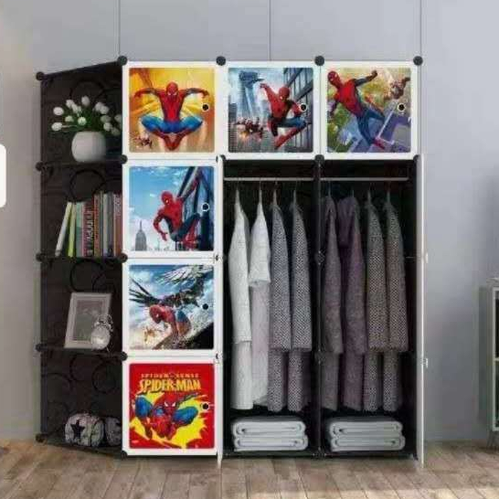 16 cubes DIY cartoon character plastic cabinet [Spider-Man Design ...