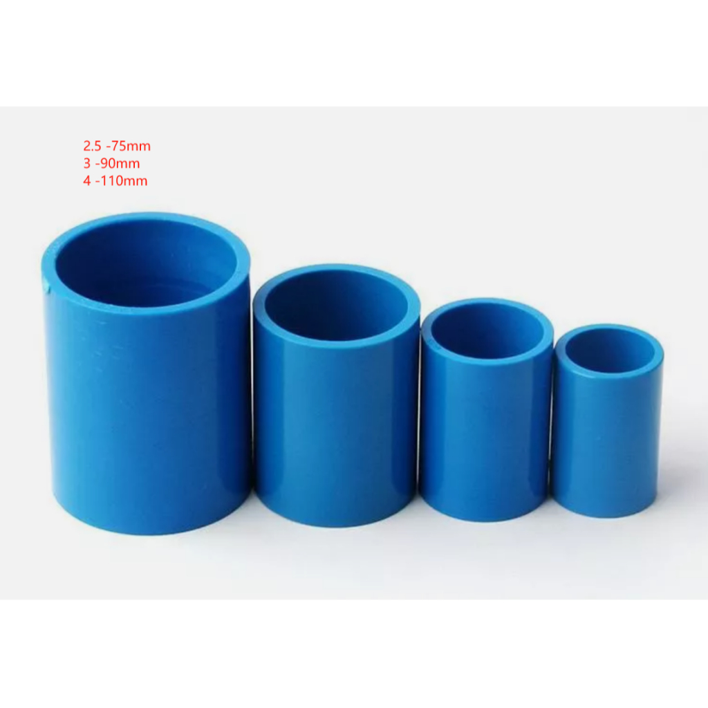 PVC Blue Fittings Coupling for Blue Pipe - Sizes 2.5 , 3 , 4 Inch ...