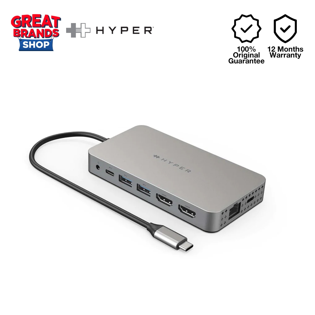 HyperDrive HDM1H Dual 4K HDMI 10-in-1 USB-C Hub for Macbook, iPad