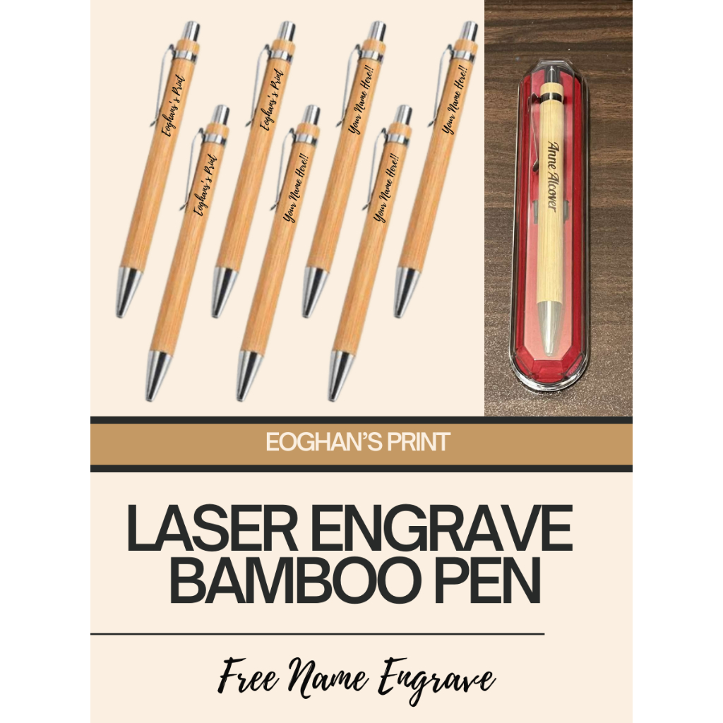 PERSONALIZED BAMBOO PEN ENGRAVED W/ NAME ENGRAVE | Shopee Philippines