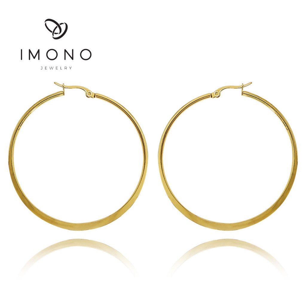 Imono Jewelry 8269IST Flat Loop Gold Earrings 55MM | Shopee Philippines