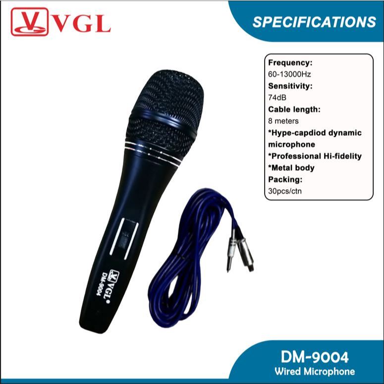 VGL Heavy Duty Wired Microphone With 8 meters Cable wire ( DM 9004 ...