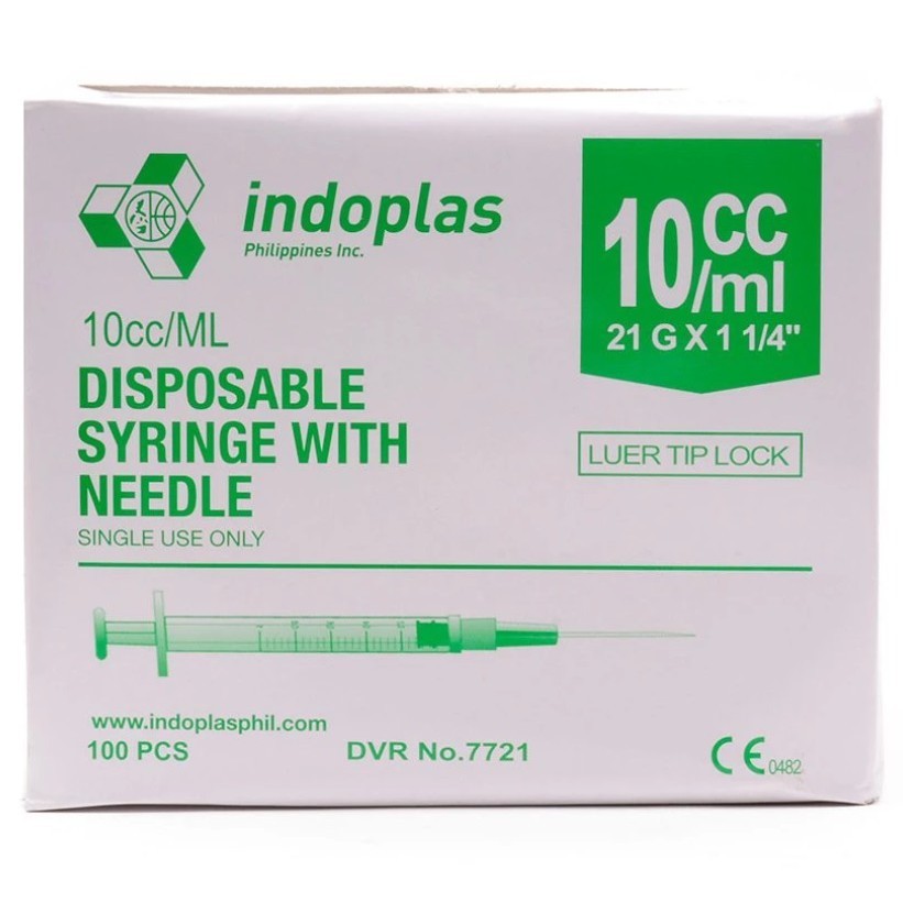 DISPOSABLE SYRINGE - INDOPLAS - 10CC (1BOX) | Shopee Philippines