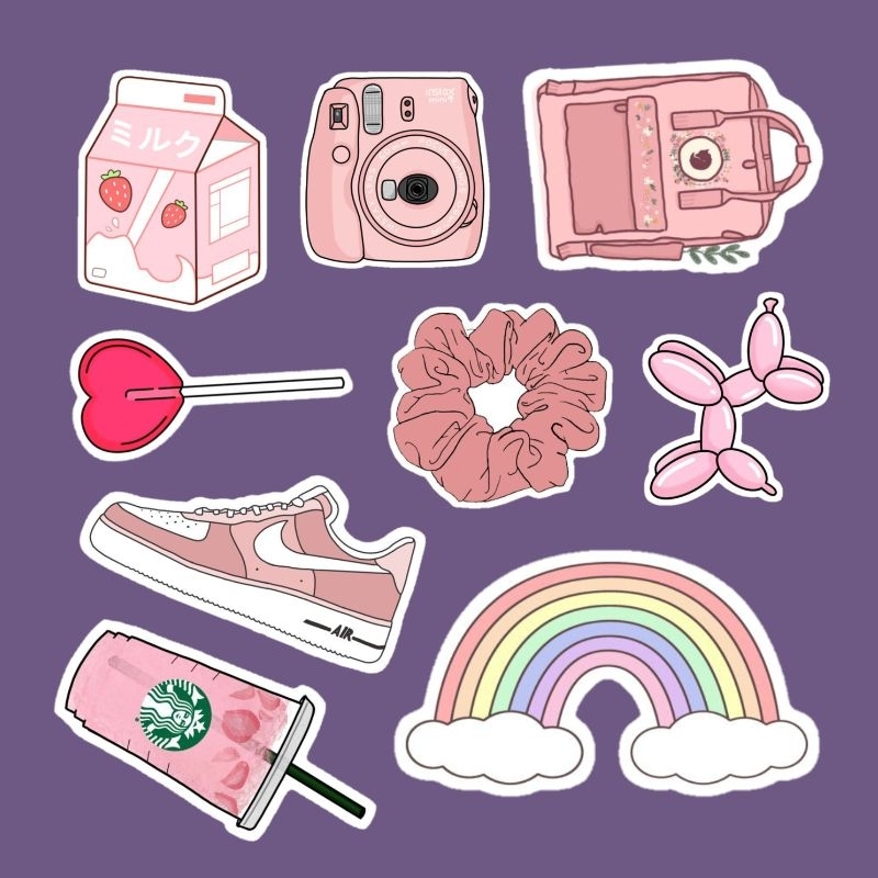 [STICKER PACK] Pink Stickers | Vinyl Matte Laminated Waterproof and ...