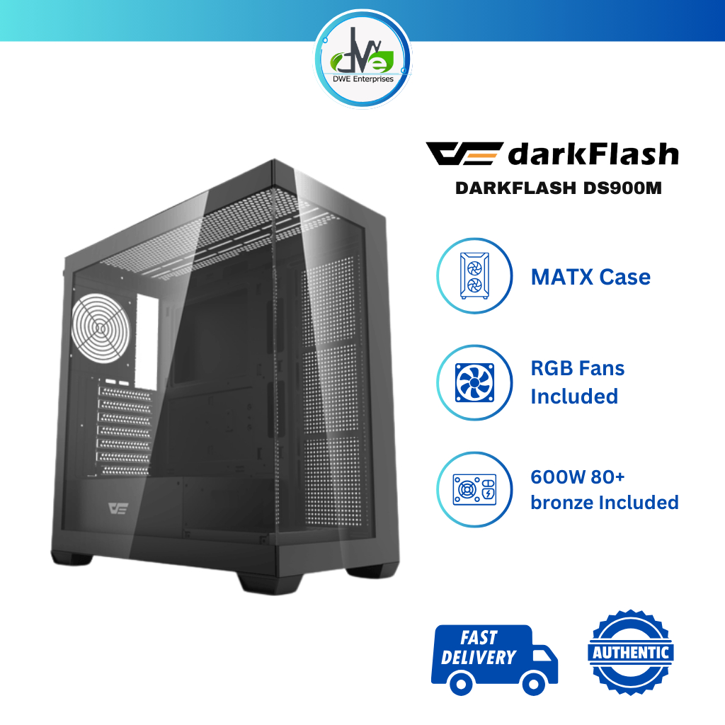 DARKFLASH DS900M MATX CASE WITH RGB FANS | Shopee Philippines