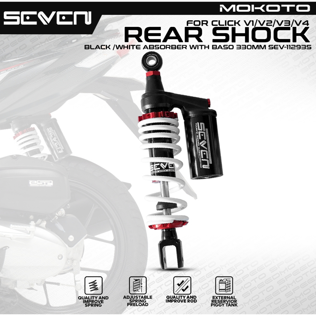 SEVEN SERIES REAR SHOCK ABSORBER FOR HONDA CLICK 330MM HIGH SUSPENSION ...