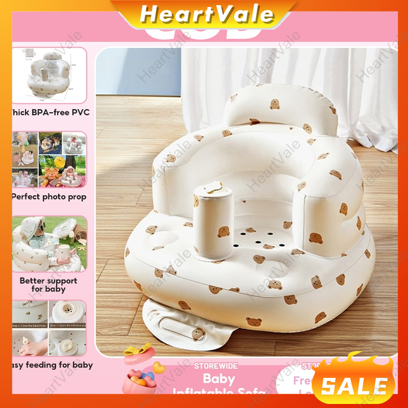 HeartVale Adjustable Inflatable Baby Sofa with Cute Design for Toddler ...
