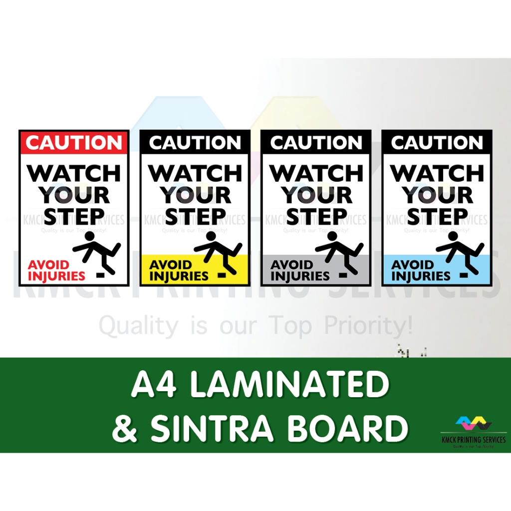 Caution Watch Your Step Avoid Injuries Signage | Shopee Philippines