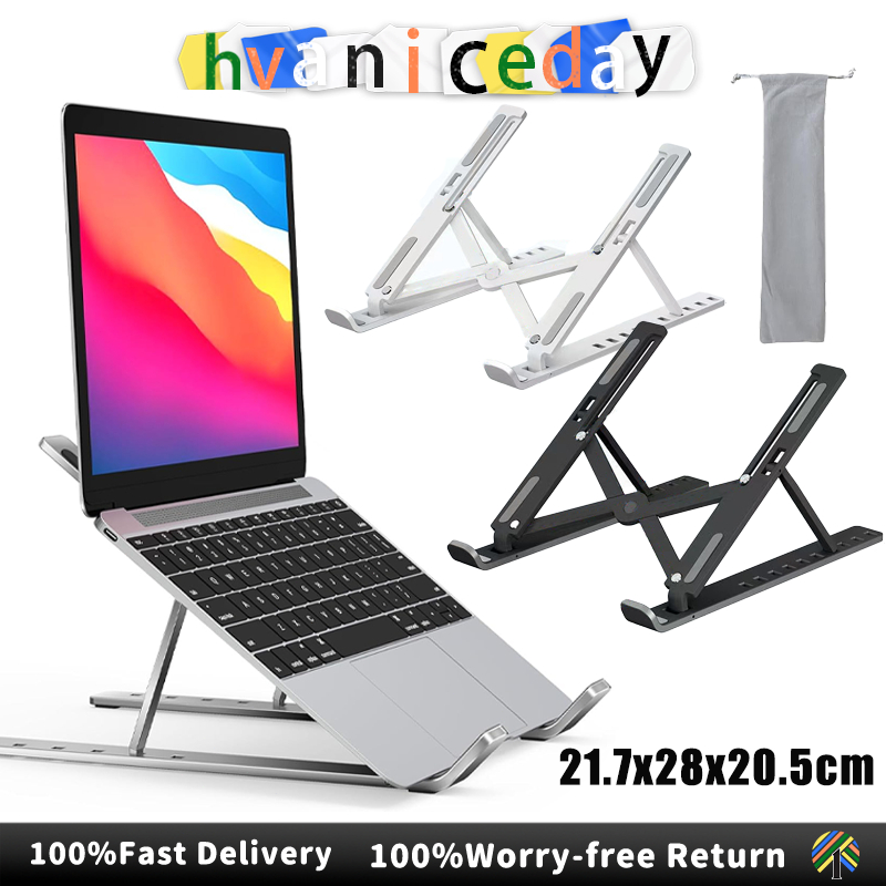 10-Level Adjustable Aluminum Laptop Stand Liftable Foldable Desktop ...