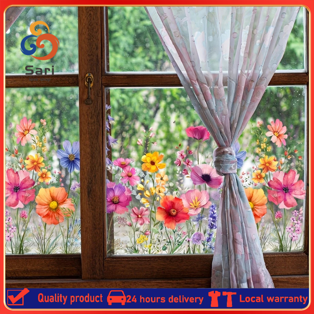 Sari 30*60CM flower decorative paper paste PVC wall paste glass sticker ...